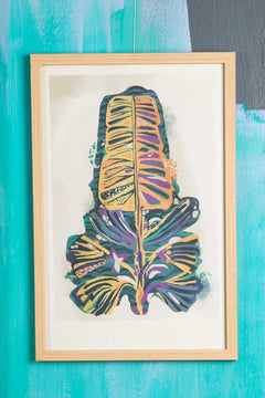 Udanti Tree Woodcut Wall Art (Artistic Teal)