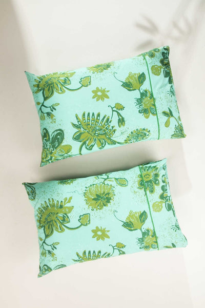 PILLOWS & SHAMS Vidari Tokyo Green Pillow Cover Set (Set Of 2)