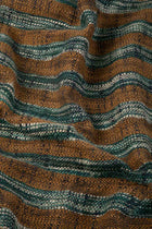 Waterfall Tweed Ocher Blue Upholstery Fabric