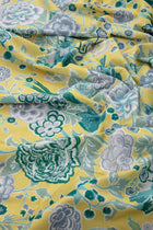 Damask Rose Butter Yellow Printed Upholstery Fabric