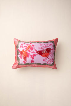 Dancing Moths Apricot Rose Cushion Cover (36 X 51 Cm)