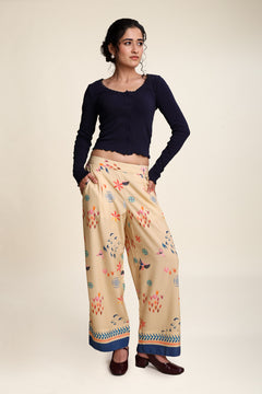 Ditsy Drift Boxy Pants (Cream)