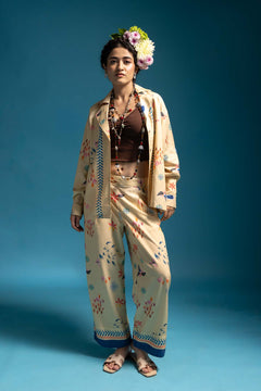 Ditsy Drift Boxy Pants (Cream)