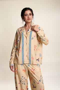 Ditsy Drift Boxy Shirt (Cream)