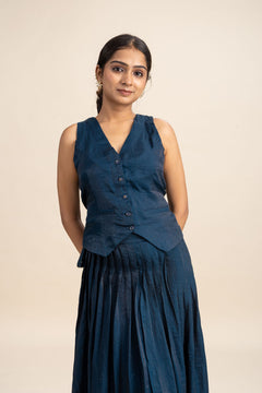 Glass Satin Waistcoat (Teal Twinkle)