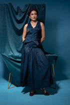 Glass Satin Wrap Skirt (Teal Twinkle)