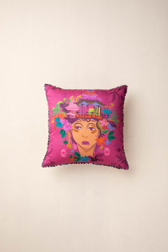 Lady With Pagoda Hat Very Berry Cushion Cover (41 X 41 Cm)