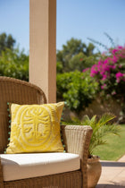 Freedom Tree Embroidered Zest Lime Cushion Cover (41 X 41 Cm)