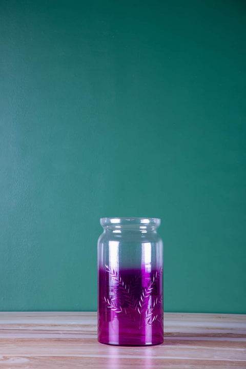 GLASS VASE Jar Glass Vase (Pink)