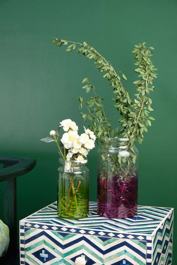 GLASS VASE Jar Glass Vase (Lime)