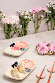 DINING ACCESSORIES Chrysanthemum Rectangle Palette (Set Of 2)