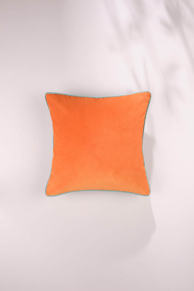 PRINTED CUSHIONS Orange Velvet (46 Cm X 46 Cm) Cushion Cover
