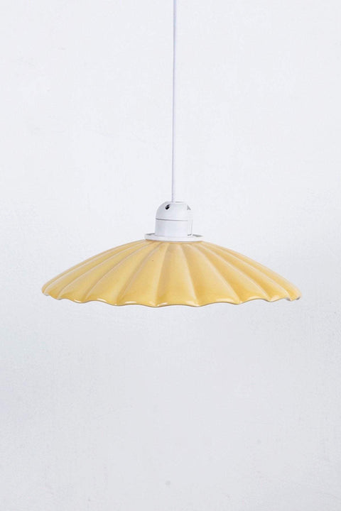 PENDANT LIGHTING Flower Ceramic Pendant Lamp (Mustard/Coral)