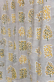 COTTON CURTAINS Palash Grey/Yellow Cotton Curtain & Blinds