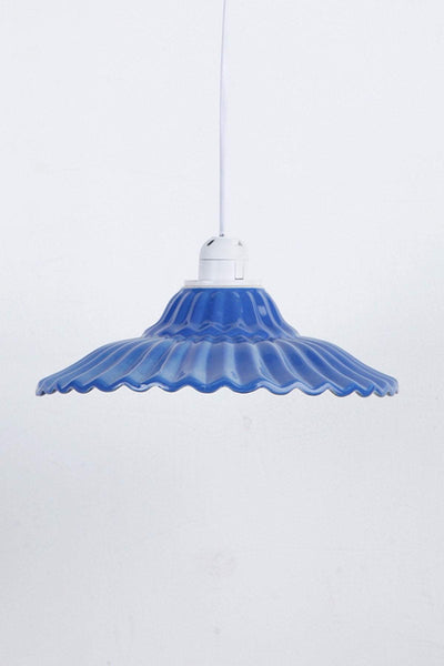 PENDANT LIGHTING Ribbed Ceramic Pendant Lamp (Blue/Burgundy)