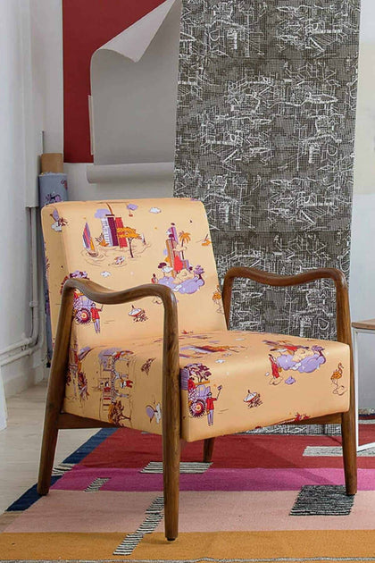 Toile upholstery online chair