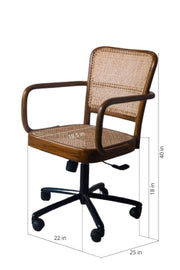 ARMCHAIR Wicker Office Chair (Teak Wood)