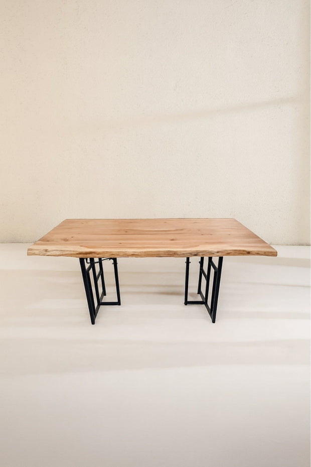 10000010389 T GRID LIVE EDGE DINING TABLE ACACIA NATURAL