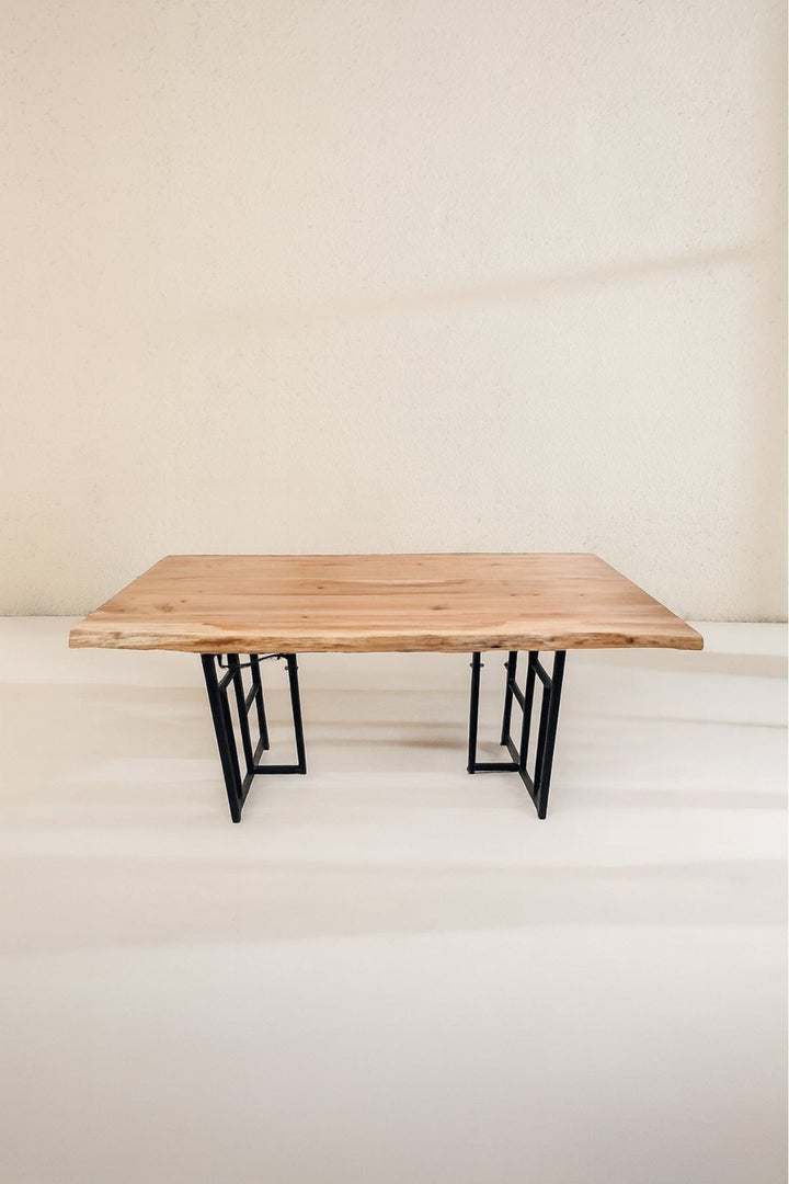 10000010389 T GRID LIVE EDGE DINING TABLE ACACIA NATURAL