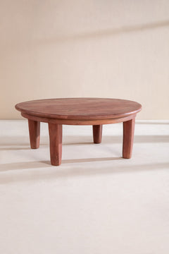 Thal Mango Wood And Sandblasted Round Coffee Table