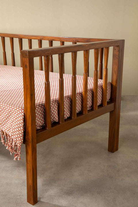 Spindle Teak Wood Day Bed