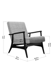 Pi Black Teak Wood Armchair