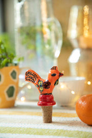 DRUNKER ROOSTER WINE STOPPERS ORANGE