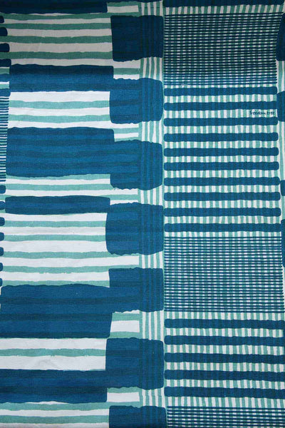 SWATCHES Salaka Ocean Blue Printed Upholstery Fabric (Swatch)