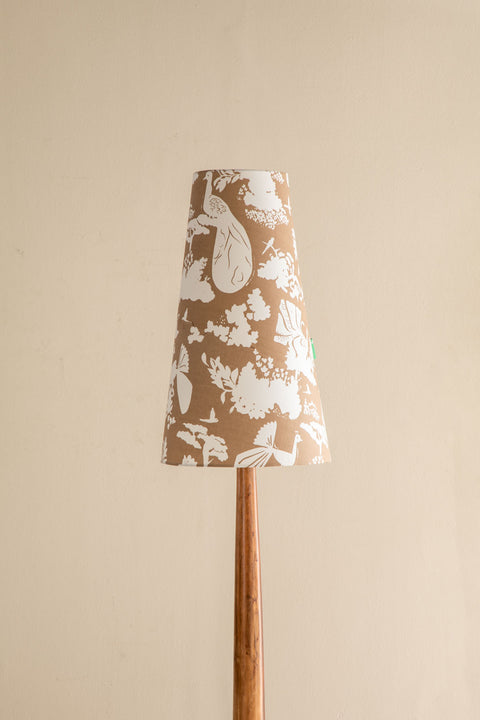 Peacock Song Tall Taper Lampshade (Taupe)