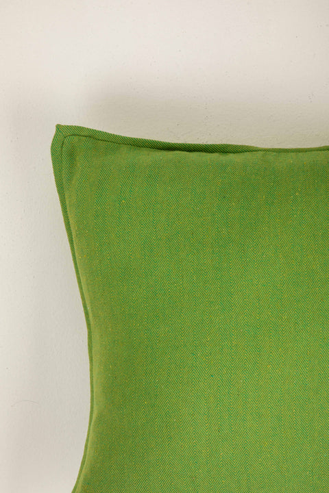 Oram Solid Herringbone Park Green Cushion Cover (46 Cm X 46 Cm)