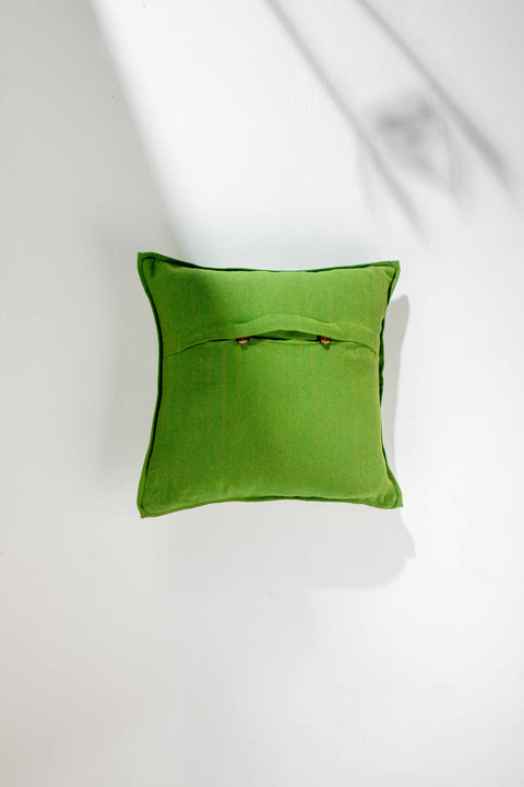 Oram Solid Herringbone Park Green Cushion Cover (46 Cm X 46 Cm)