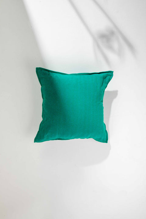 Oram Solid Herringbone Forest Teal Cushion Cover (46 Cm X 46 Cm)