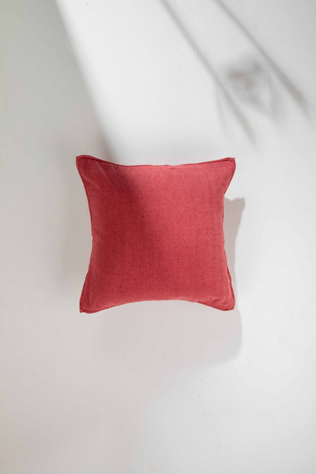 Oram Solid Herringbone Candy Pink Cushion Cover (46 Cm X 46 Cm)