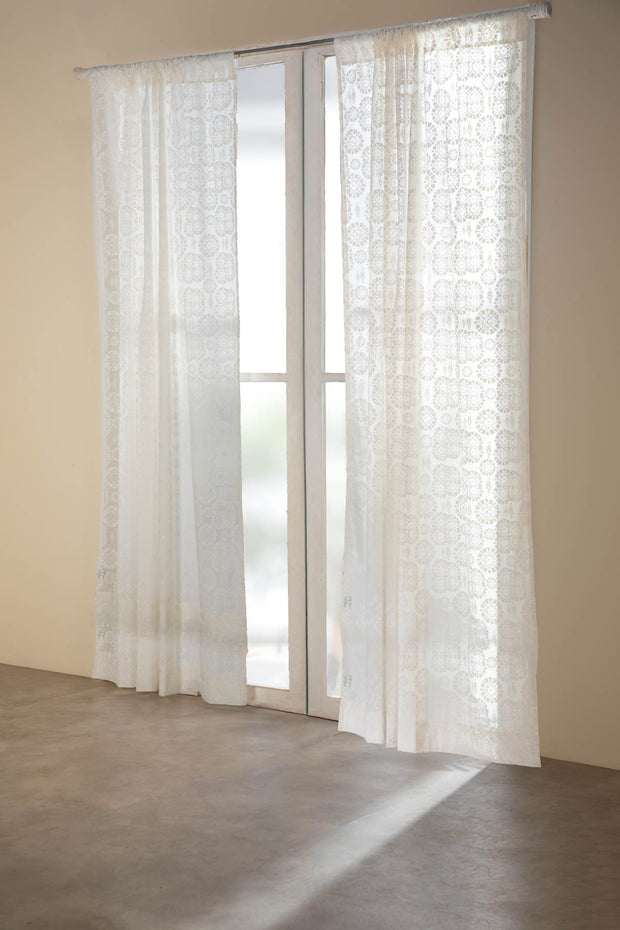 Tamara White Sheer Fabric And Curtains