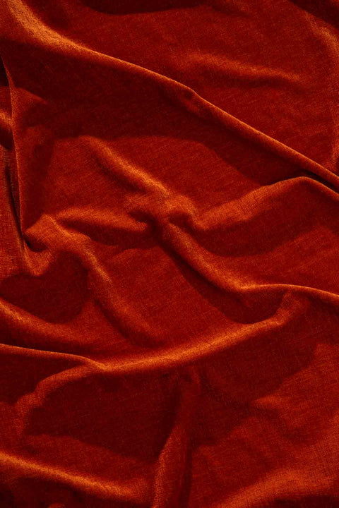 Shimoga Chenille Red Earth Upholstery Fabric