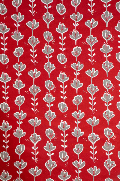 Huki Printed Upholstery Fabric (Brick Red)