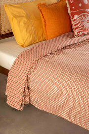 Ooty Geo Red Earth Bedcover