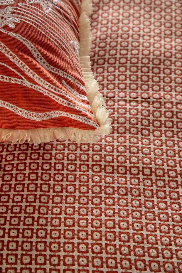 Ooty Geo Red Earth Bedcover