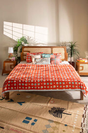 Celestial Sky Pure Cotton Bedcover (Amber Orange)