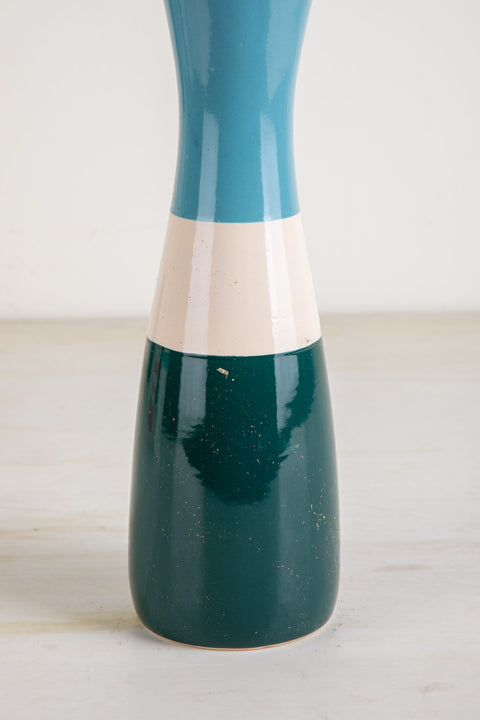 Hourglass Soft Blue Ceramic Vase