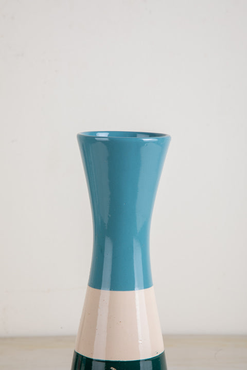 Hourglass Soft Blue Ceramic Vase