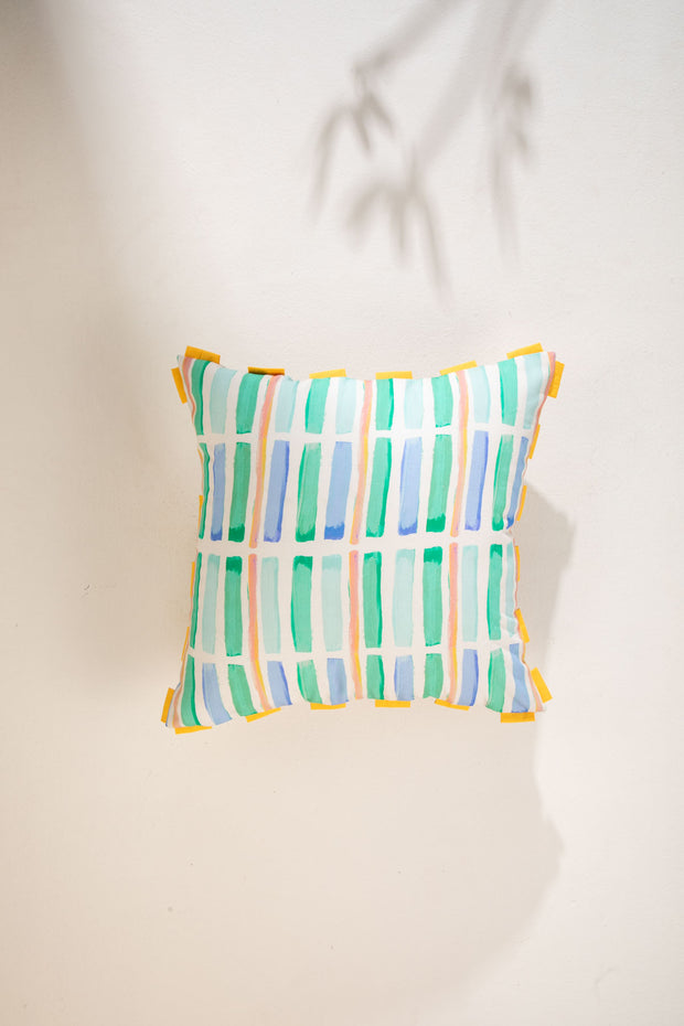 Geo Block Celadon Green Cushion Cover (46 Cm X 46 Cm)