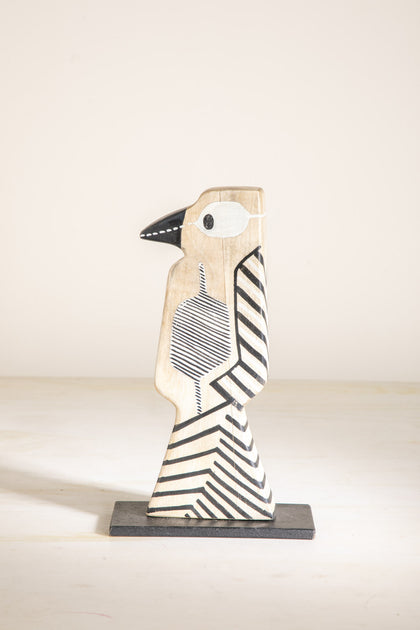 Buy Stripey Toucan Hand Painted Black And White Wood Animal Figurine ...