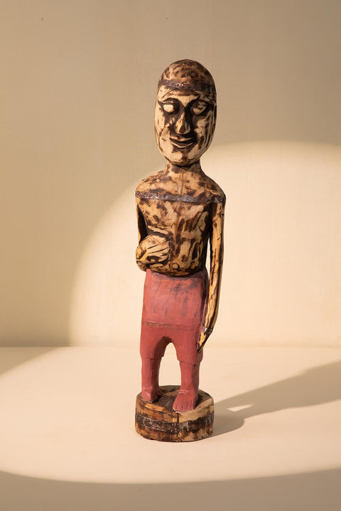 10000017357 DHUBRI ASSORTED RECLAIMED WOODEN SCULPTURE CORAL RED
