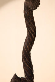 10000017363 PAKHI RECLAIMED WOODEN SCULPTURE WALNUT