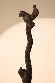 10000017363 PAKHI RECLAIMED WOODEN SCULPTURE WALNUT
