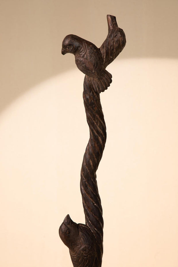 10000017363 PAKHI RECLAIMED WOODEN SCULPTURE WALNUT