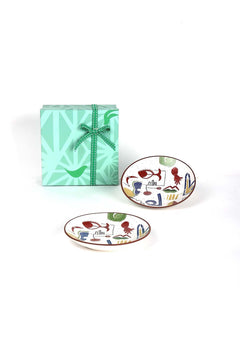 Face To Face Ceramic Snack Plate (Set Of 2)