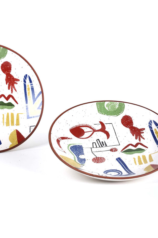 10000017386 FACE TO FACE SMALL PLATE (SET OF 2) MULTI