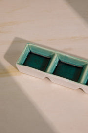 10000017406 MIDORI THREE PART TRAY EMERALD GREEN